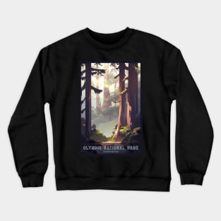 Olympic National Park Travel Poster Crewneck Sweatshirt